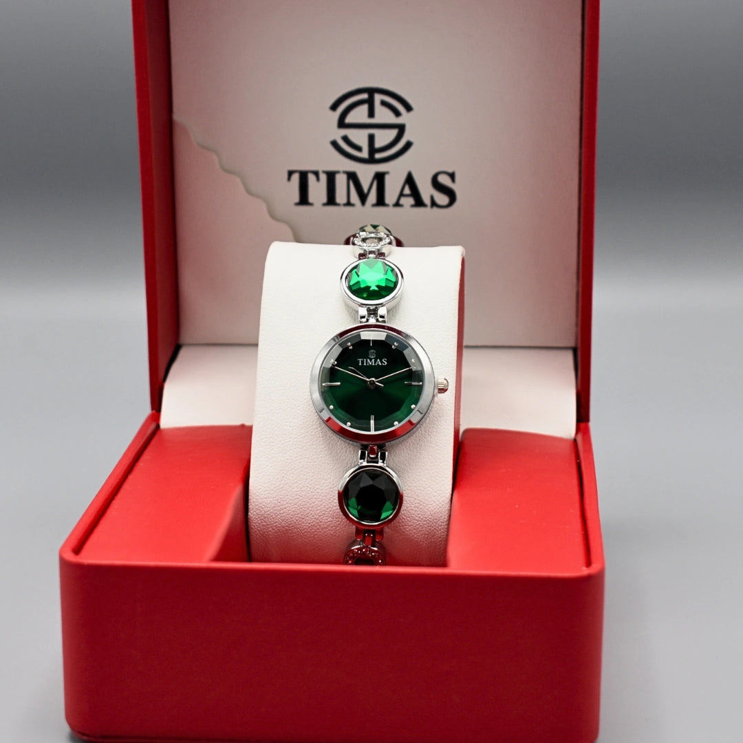 Green Crystal Bracelet Women’s Watch