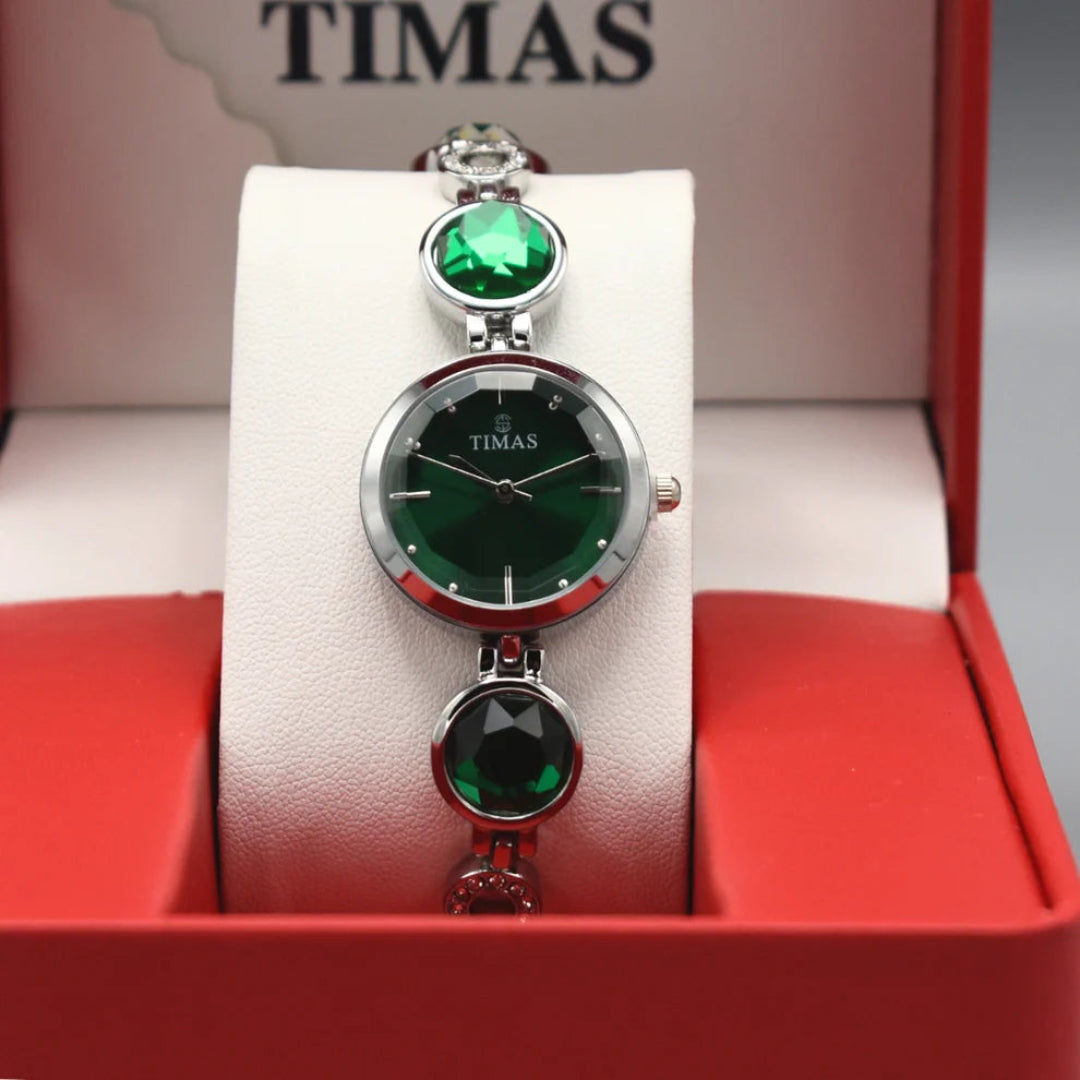 Green Crystal Bracelet Women’s Watch