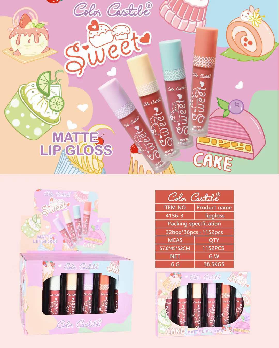 Pack of 6 Matte Liquid Lipsticks Lip Gloss Matte Lipstick Lipgloss