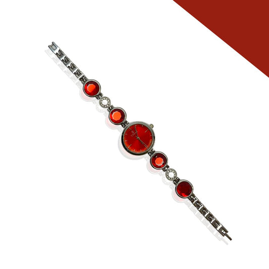 Red Crystal Bracelet Women’s Watch